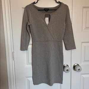 NWT Bebe Silver bodycon dress Sz Medium